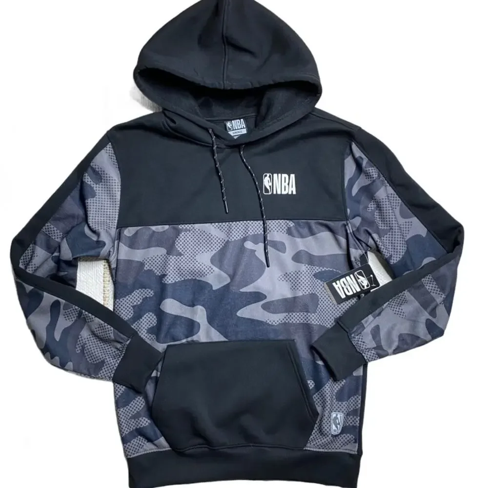 NBA Black Camo Fleece Hoodie Sweatshirt Men’s Size Small - Picture 1 of 8
